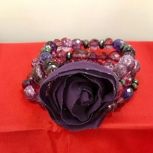 Amethyst Beaded Stretch Bracelet